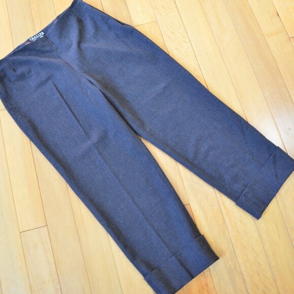 Thalian Capri Dress Pants Women's 8 Brown Career Wool Blend - Picture 3 of 9